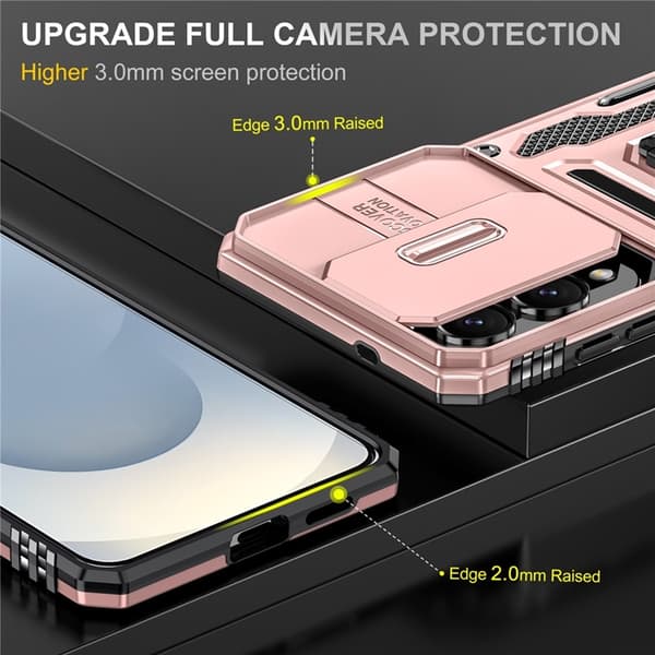 Mobilskal till Galaxy S25 Edge Kickstand Slide - Roséguld Roséguld