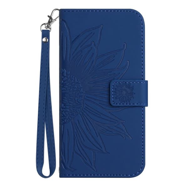 Samsung Galaxy S26 Plånboksfodral Konstläder Blomtryck - Safir