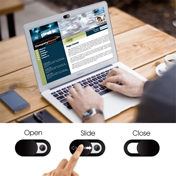 Spyslide Kameralinsskydd - säkra din webkamera - 3 Pack - Svart Svart