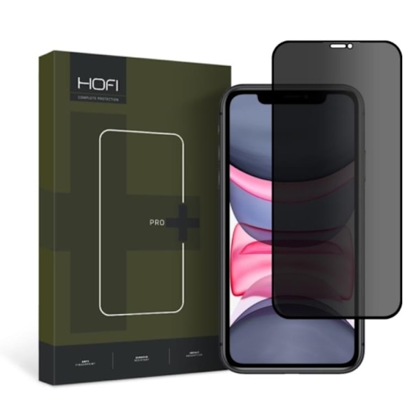 Hofi iPhone 11/XR Härdat Glas Skärmskydd Privacy Svart