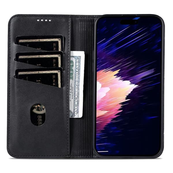 AZNS iPhone Air Plånboksfodral Konstläder - Svart