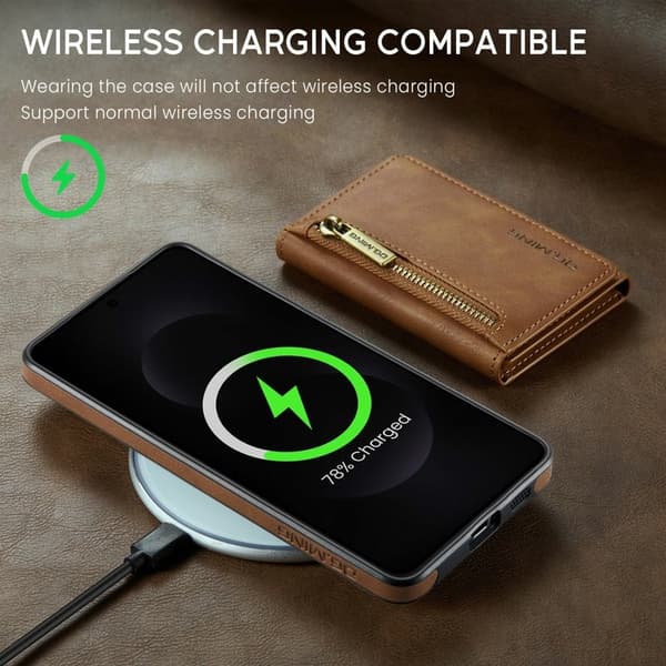 DG.MING M5 Series Mobilskal till Samsung Galaxy S25 Edge Konstläder Brun