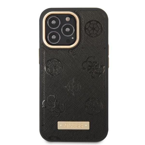 Guess iPhone 13 Pro Skal Magsafe Peony Logo Plate - Sort Black