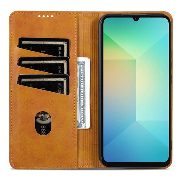 AZNS Samsung Galaxy S25 FE Plånboksfodral Konstläder - Brun