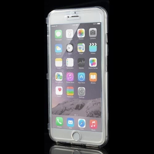 Flexiskal + Front Flap Case Apple iPhone 6(S) Plus - läpinäkyvä Transparent