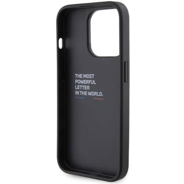 BMW telefontaske til iPhone 15 Pro Max Grip Hot Stamp - Sort Black