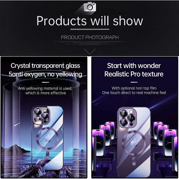 Galvanoitu Magsafe-kuori iPhone 14 Pro Max - violetti