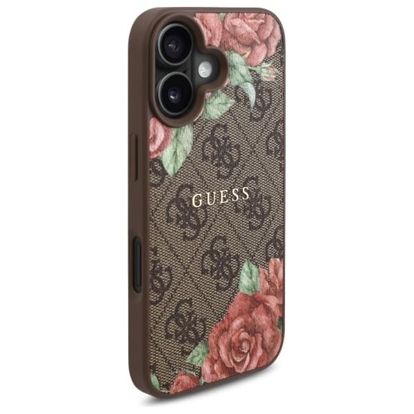 Guess telefonetui til iPhone 16 MagSafe 4G Blomsterprint - Brun Brun