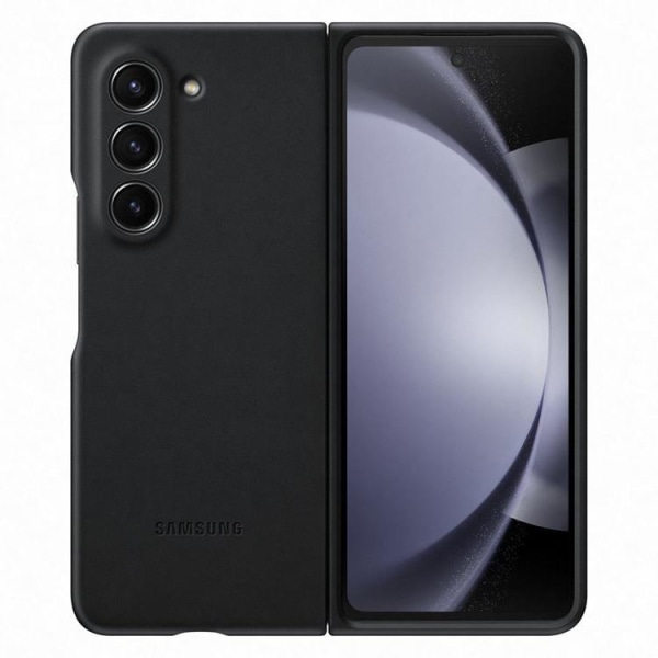 Samsung Galaxy Z Fold 5 matkapuhelimen suojakuori PU-nahkaa - musta