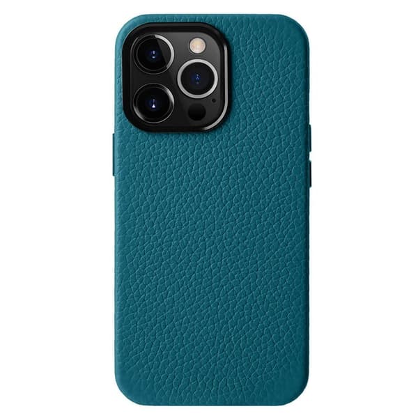 MELKCO Mobilskal till iPhone 15 Pro Max Äkta Läder + PC Magnetiskt - Blå