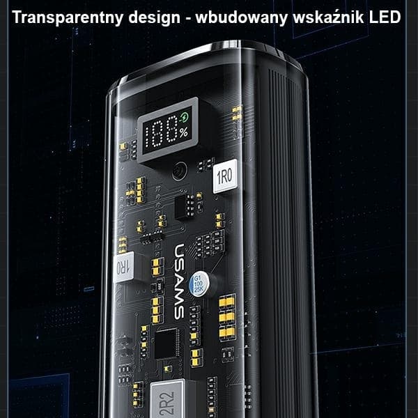 USAMS Strømbank 9000mAh 20W PD QC 3.0 - Sort