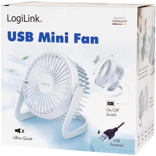 LogiLink USB-fläkt Ø15,24 cm - Vit