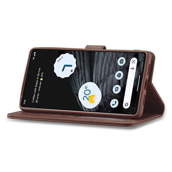 LC.IMEEKE Google Pixel 7 Pro Plånboksfodral Konstläder - Brun