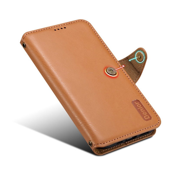 DENIOR iPhone 16 Plus Plånboksfodral Konstläder Khaki