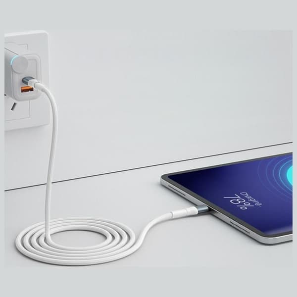 3MK USB-C till USB-C 100W kabel 20V/5A 1m N-SERIES Hyper - Vit Svart