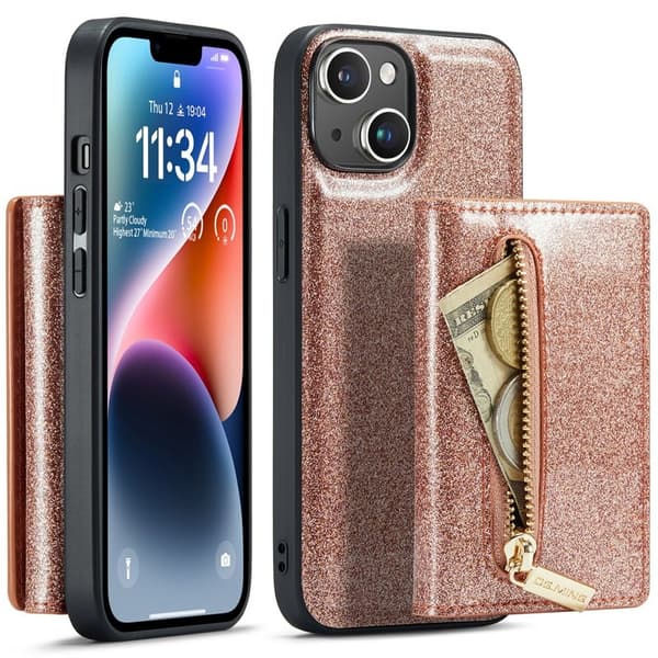 DG.MING M3 Series Mobilskal till iPhone 15 Plus Kickstand Roséguld