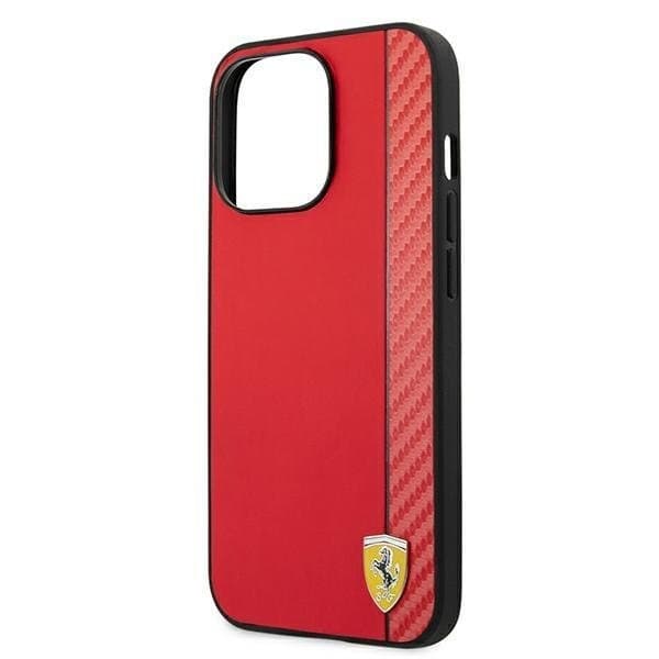 Ferrari Skal iPhone 13 Pro Max On Track Carbon Stripe - Rød Red