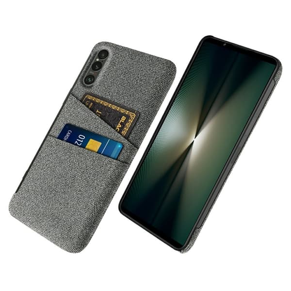 Mobilskal till Sony Xperia 1 VII med Dual Kortfack Tyg + PC - Grå Grå