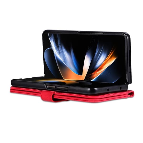 AZNS Samsung Galaxy Z Fold6 Plånboksfodral Konstläder - Röd