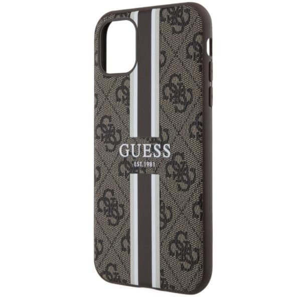 Guess Mobilskal till iPhone 11/XR MagSafe Printed Stripes - Brun