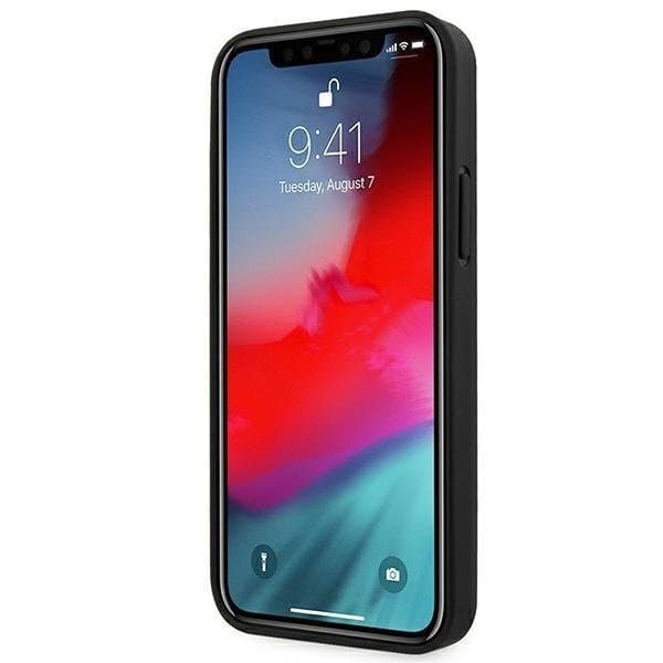 BMW Läder Curve Perforate Skal iPhone 12 Pro Max - Musta Black