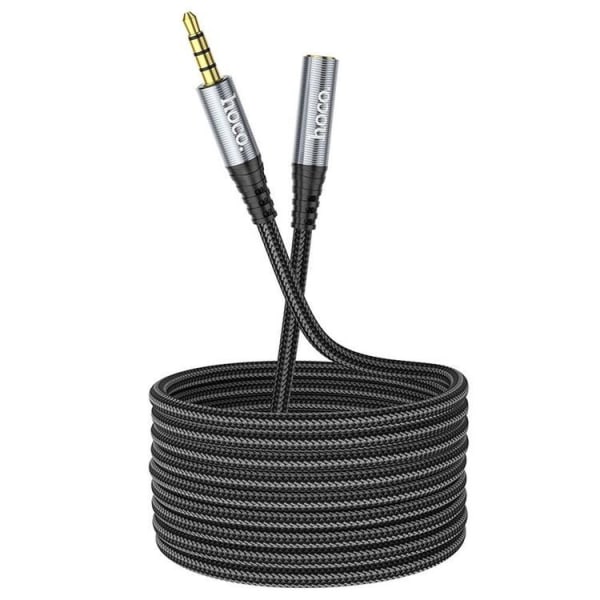 Hoco 3.5 mm Ljud Kabel Förlängning Hane Till Hona 2m  - Svart