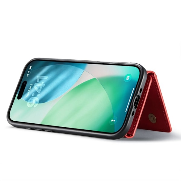 DG.MING iPhone Air Konstläder Plånboksfodral Kickstand PU Röd