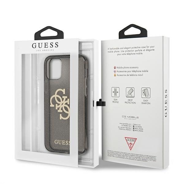 Guess iPhone 12 Pro Max Skal Glitter Logo - Musta Black