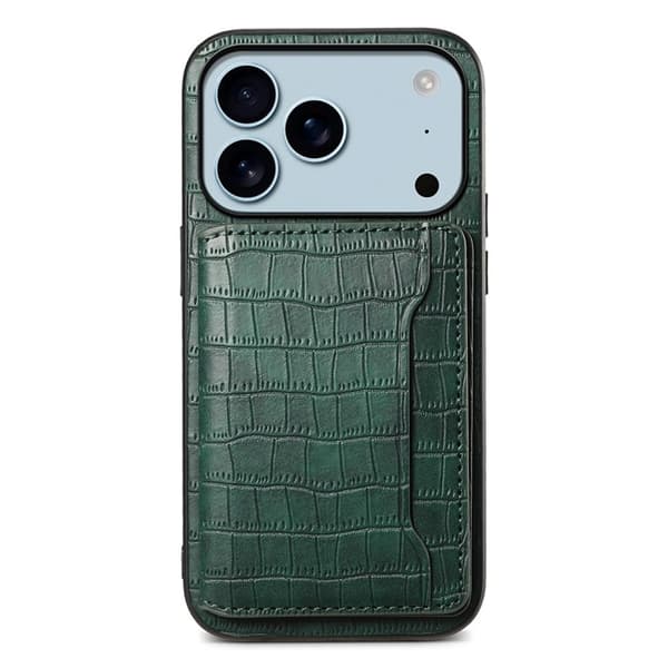 Mobilskal till iPhone 17 Pro Korthållare Crocodile - Grön Grön