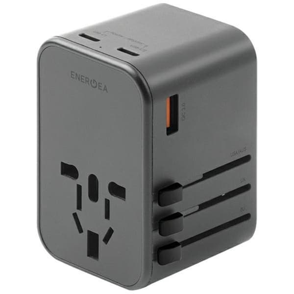 Energea Rejseoplader 65W 2xUSB-C 1xUSB-A PD-PPS-QC 3.0 Grå