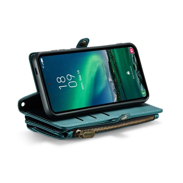 CASEME Plånboksfodral Konstläder för Samsung Galaxy S24 FE - Grön