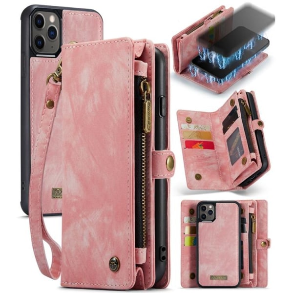 Irrotettava Caseme iPhone 11 Pro -lompakkokotelo - vaaleanpunainen