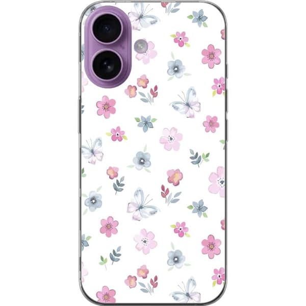 Mobilskal till Apple iPhone 17 med Blommor och fjärillar