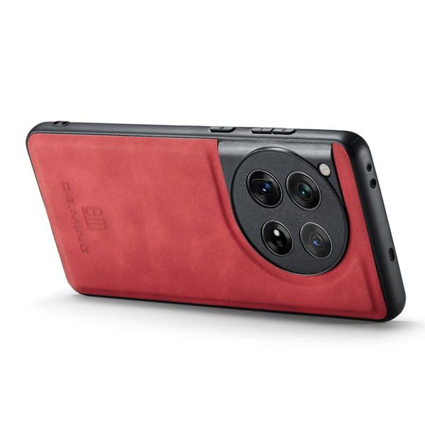 DG.MING Mobilskal till OnePlus 12 5G Läder+PC+TPU Stöttålig Röd