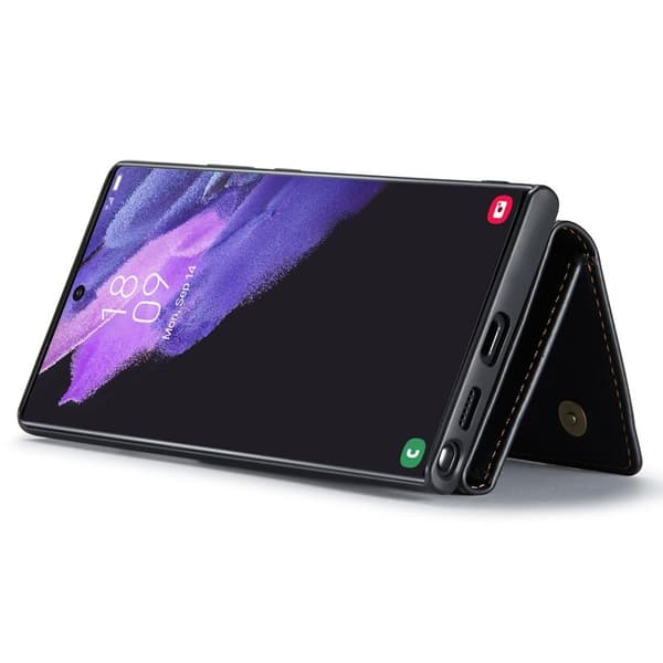 DG.MING Konstläder Plånboksfodral för Samsung Galaxy S24 Ultra - Svart