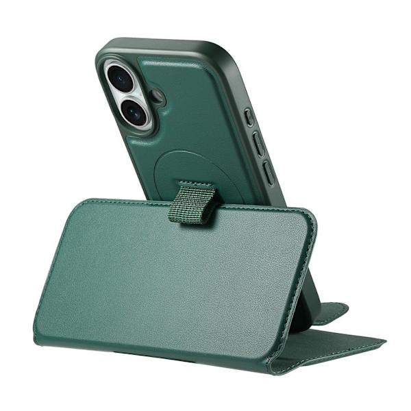 CASENEO iPhone 16 Plus Plånboksfodral RFID Blocking Konstläder - Grön