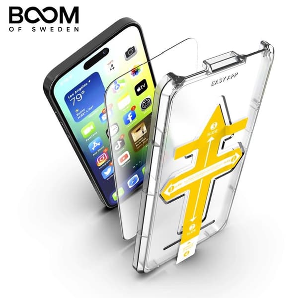 LIVSTIDSGARANTI - BOOM iPhone 13 Pro Max Hærdet Glas Skærmbeskyttelse Transparent