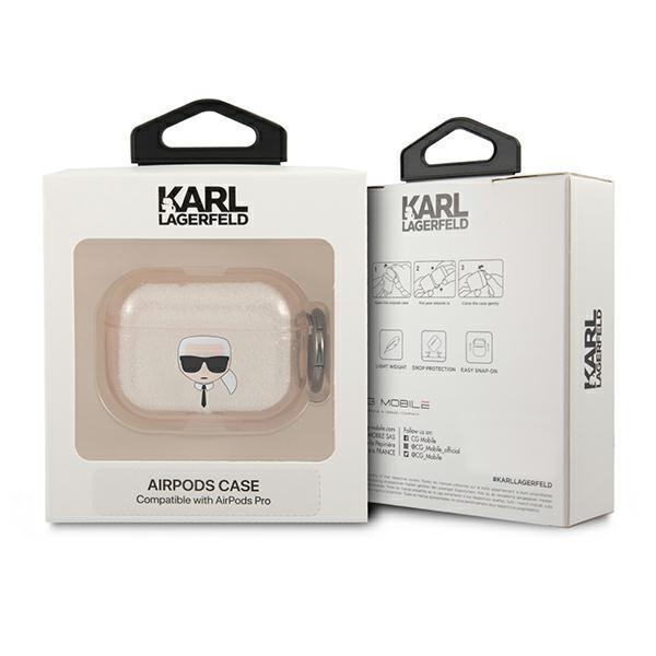 Karl Lagerfeld Glitter Karl`S Head Skal Airpods Pro - Guld Gul