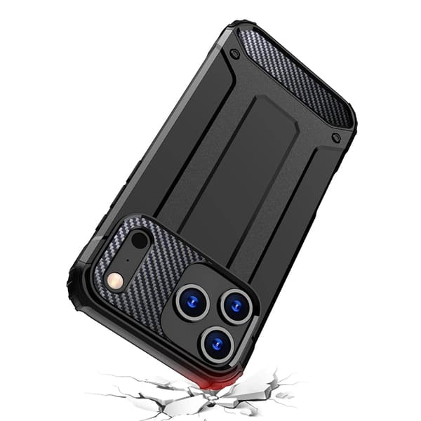 Telefontaske til iPhone 17 Pro Max Hybrid Armor - Sort Svart