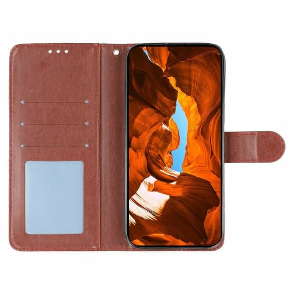 Oppo Find X9 Pro 5G Plånboksfodral Konstläder Impräntad Rosfjäril - Brun