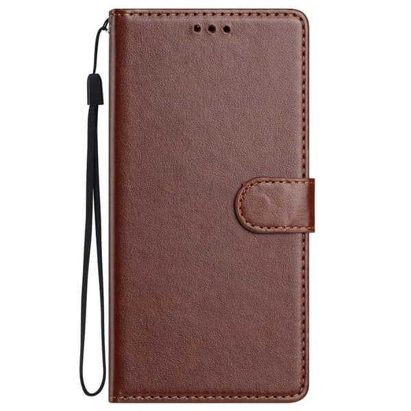 Samsung Galaxy S26 Edge Plånboksfodral Ställ Konstläder - Brun