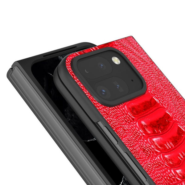 ABEEL Google Pixel 9 Pro Plånboksfodral Äkta Läder Röd
