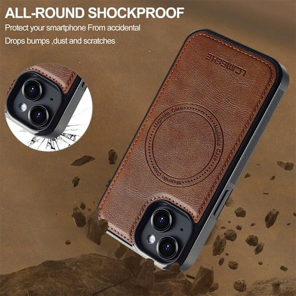LC.IMEEKE iPhone 13 mini Plånboksfodral Konstläder - Brun