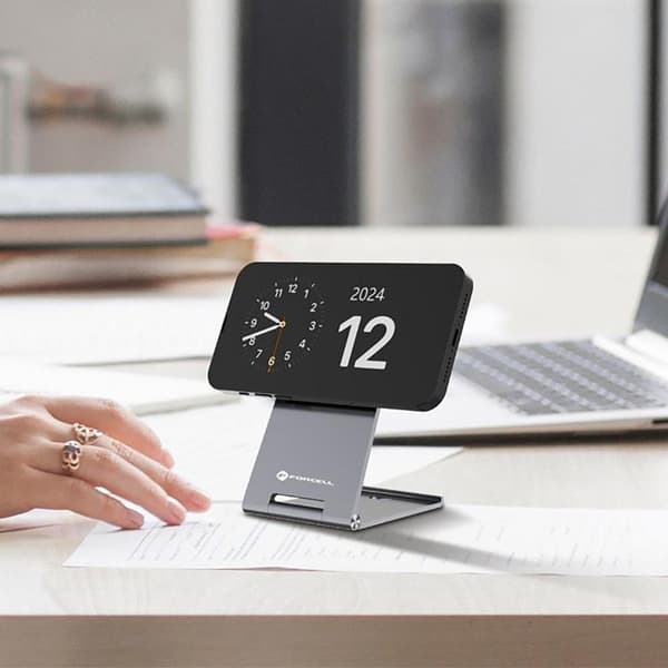 Forcell Qi2 15W MagSafe Trådløs Oplader Flip - Sølv Silver