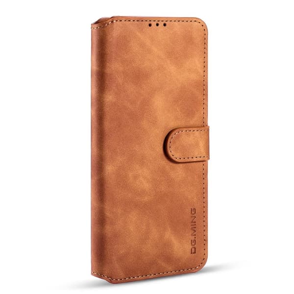 DG.MING Retro Plånboksfodral Konstläder för Samsung Galaxy S21 Ultra - Brun