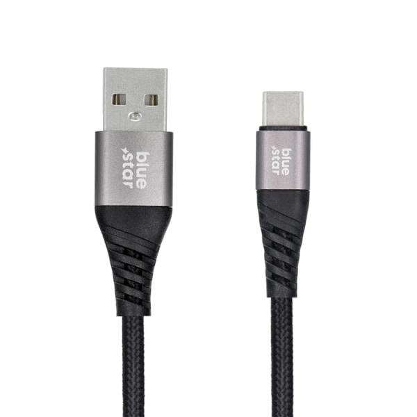 Blue Star USB-A til USB-C Kabel 1,2m - Sort