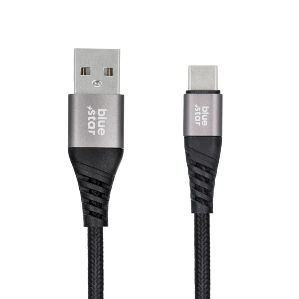 Blue Star USB-C till USB-A kabel 1.2m - Svart