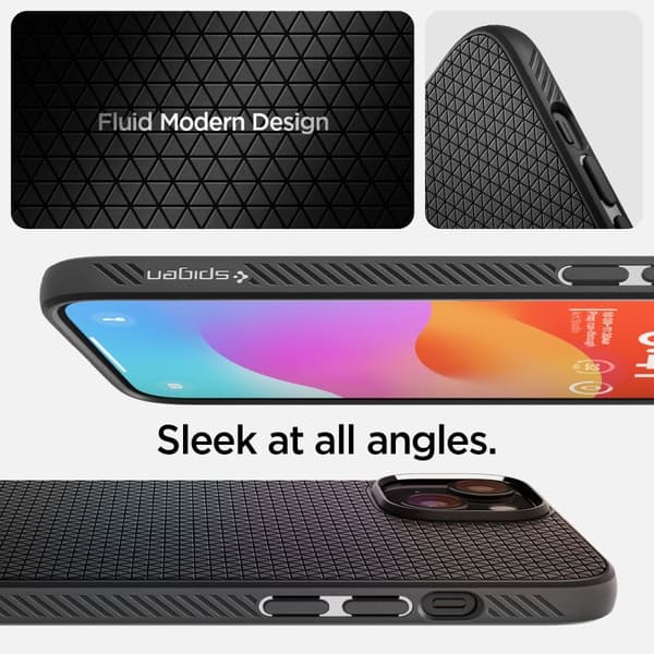 Spigen iPhone 15 Plus Mobilskal Liquid Air - Mat Sort Svart