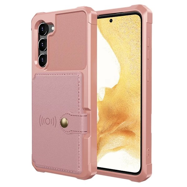 Galaxy S23 Plus Mobilskal Korthållare Kickstand - Rosa