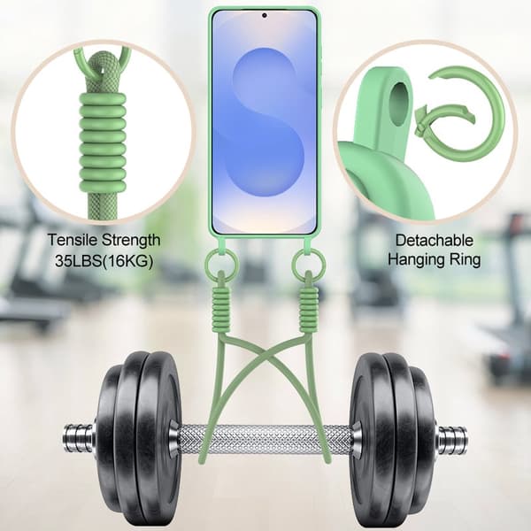 Mobilskal för Samsung Galaxy S26 Plus Flytande silikon med kortfack - Grön